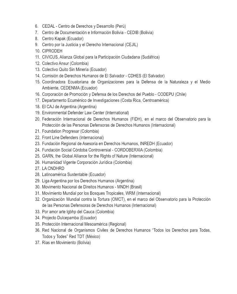 Alianza de Organizaciones por los Derechos Humanos tweet media