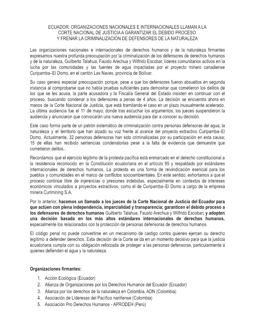 Alianza de Organizaciones por los Derechos Humanos tweet media