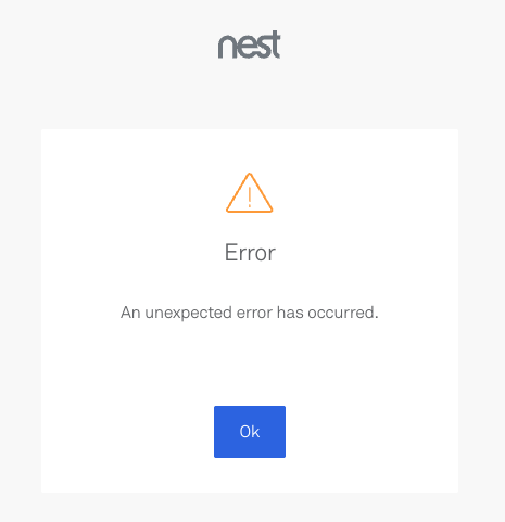 ronhostetter's tweet photo. @madebygoogle I've been getting this error all day trying to access our nest cams... https://t.co/sYb9JoRmcl