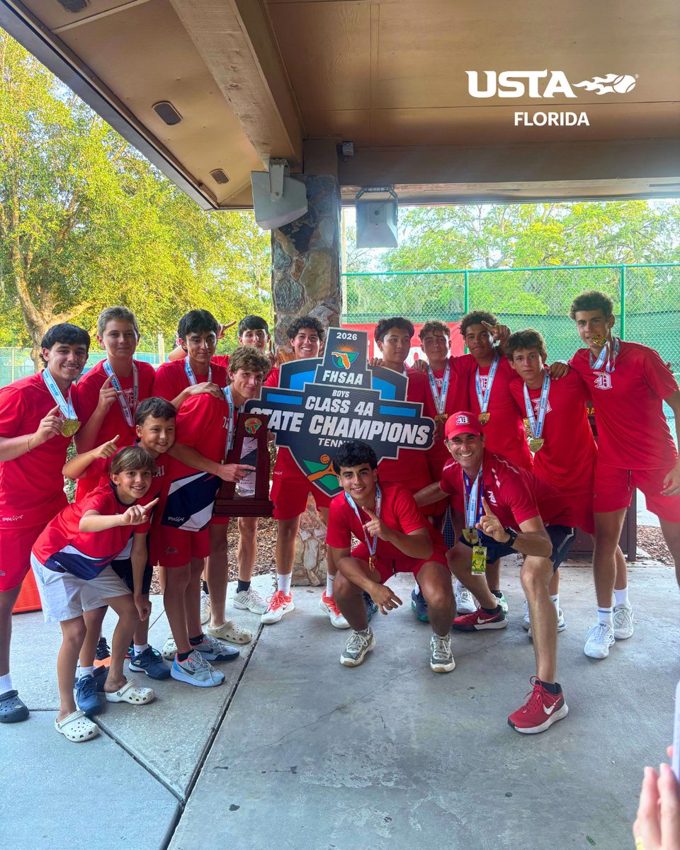 USTAFlorida's tweet photo. Celebrating an incredible 2026 FHSAA High School State Championship season packed with unforgettable moments. 🏆✨

Congratulations to the champions, and every athlete, coach, and family who made it possible! 🙌

#FHSAA #HighScoolTennis #StateChampions https://t.co/oE6NqZcazo