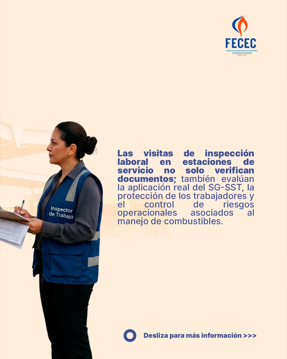 _fecec's tweet photo. #AgremiaciónFECEC #VisitasInspectoresdeTrabajo

Las inspecciones laborales en las Estaciones de Servicio ya no solo revisan documentos: también evalúan seguridad operacional, SG-SST y aplicación real de las medidas preventivas.

#EstacionesdeServicio #Minoristas #Colombia https://t.co/7YiRyKDxBd