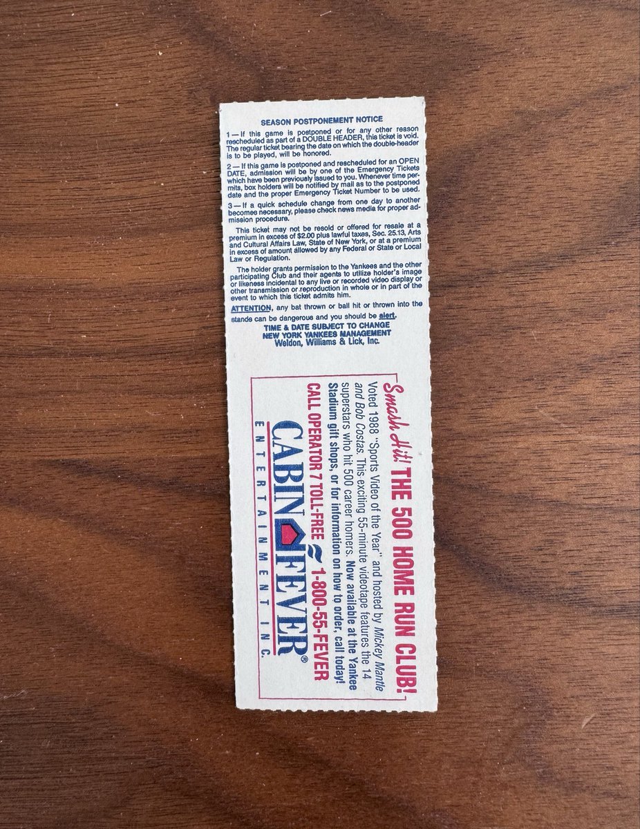 jesse_collector's tweet photo. I really love tracking down tickets. This one is for Jesse’s Yankee debut. May 2nd, 1989. He went 1-4 with a run scored. #jessebarfield #yankees #ticketcollection #whodoyoucollect⚾️ https://t.co/fXcHKiCdkH