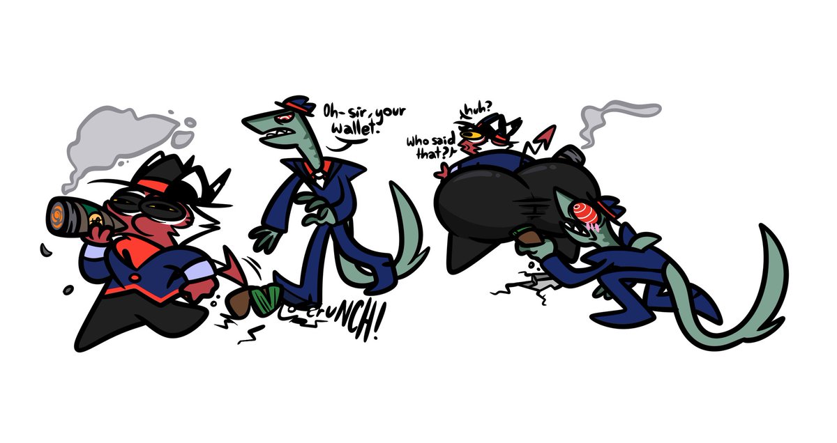 foxwots's tweet photo. You can say Alessio was more out of breath than Crimson with that Bakery dumpy of his!! 🇮🇹 🦈 Another fantastic pack of smol Criminale made by the fantastic @cizdude! 

#helluvaboss 
#helluvabosscrimson 
#criminale 
#helluvabossalessio https://t.co/uO5XE1c6iB