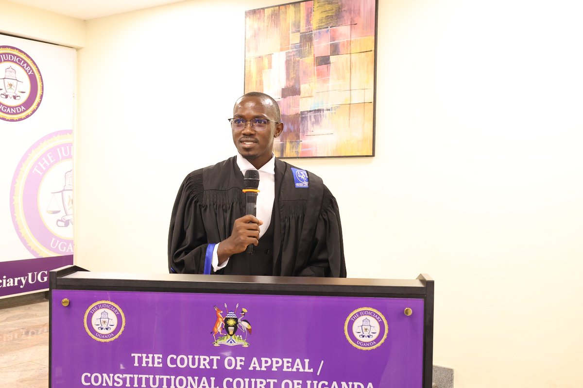 EddieNangulu's tweet photo. Comrades, today I represented President @IsaacSsemakadde at the enrollment of 112 Advocates at the @JudiciaryUG High Court, Kampala. So much was said about the injustices of the day and the critical mandate that comes with the Advocate's Gown at the Bar @ug_lawsociety. I left them with words of Mordecai from the book of Esther 4:14;    

"If you remain silent at this time, ... you and your father’s family will perish. And who knows but that you have come to your royal position for such a time as this"
#BangTheTable #BackOnTrack