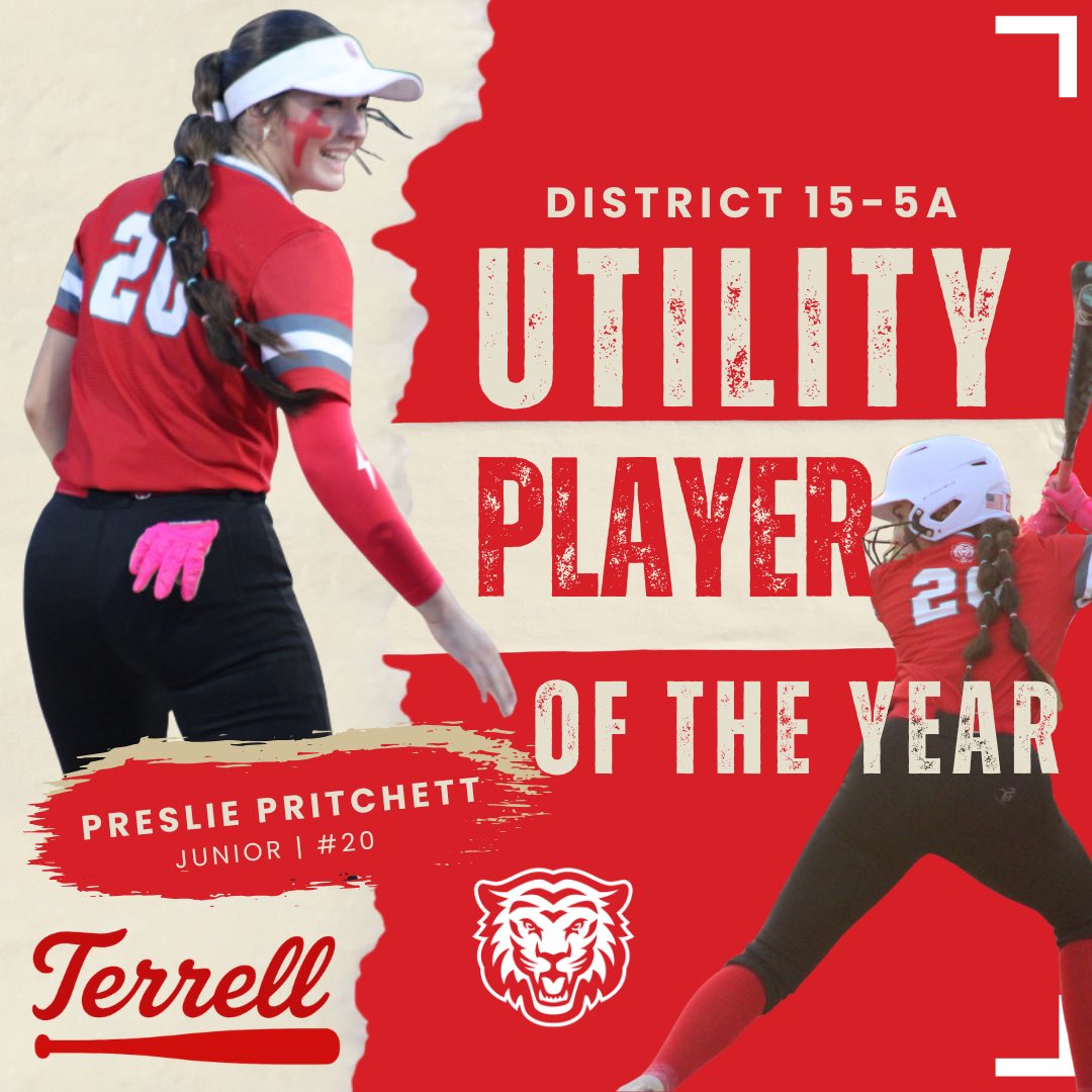 TerrellTigerSB's tweet photo. Numbers don’t lie.

The 2026 15-5A Utility Player of the Year 😤🏆

The 2026 15-5A Batting Champ ‼️

The only player in 15-5A to play 14 district games and not strike out even once 👀

Preslie Pritchett. Terrell Tiger. 🐅 

#TerrellSB x #STRIPES https://t.co/nHslLHOEUF
