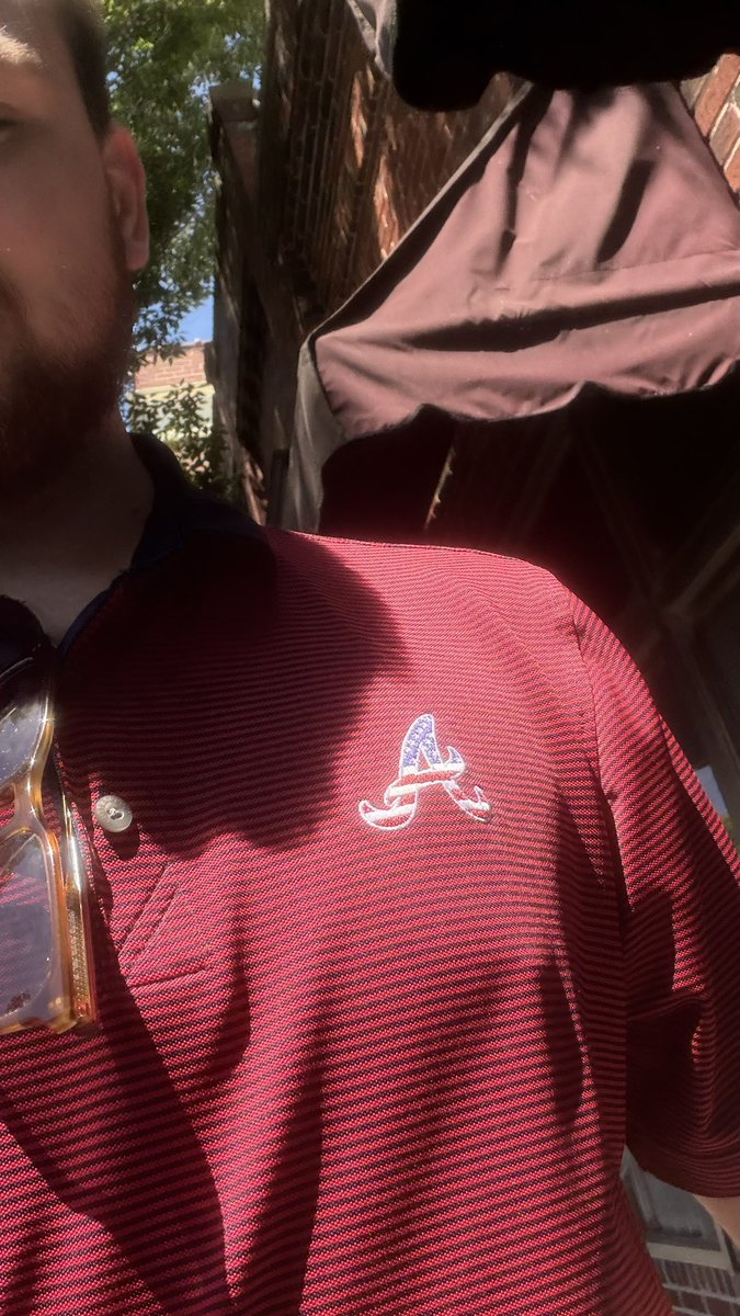 Braves_Jacob's tweet photo. Weekly occurrence hearing “Roll Tide” wearing this polo. In North Georgia. Cmon people, have some shame https://t.co/iw9QBoEpMa