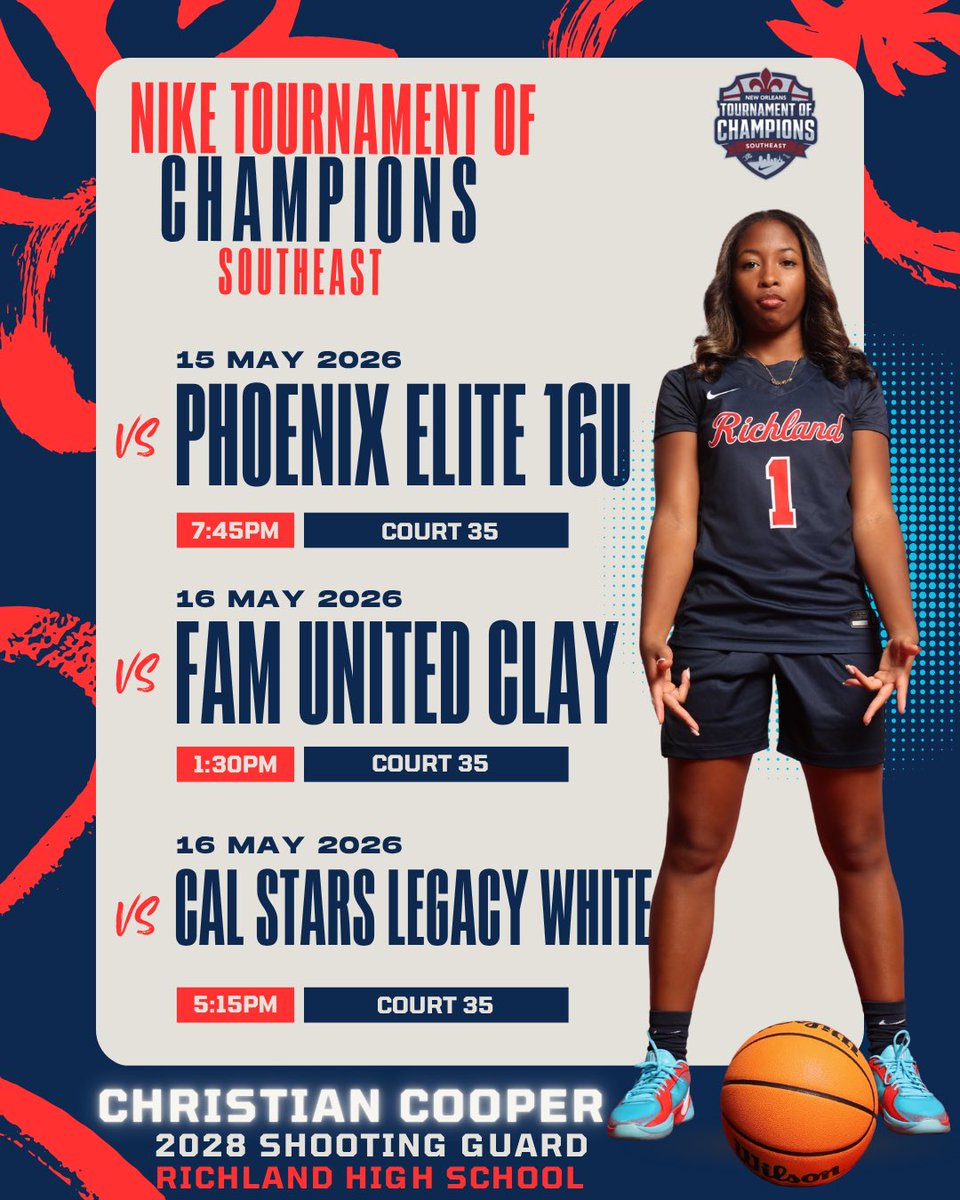 LadyRichland's tweet photo. Coaches in NOLA this weekend check out our 2028 SG Christian Cooper #CertifiedShooter 

@CoachStirgus1 @Lataryl
@GriffinCheatham @NEMCCWBB 
@WhaleyBriggs @CoachChrisG_WBB @CoachJHurst https://t.co/gUB6HwFcDU