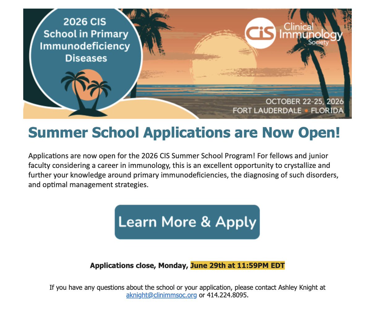 katesullimmuno's tweet photo. Encourage your trainees to apply. https://t.co/eMlYNIJyCk