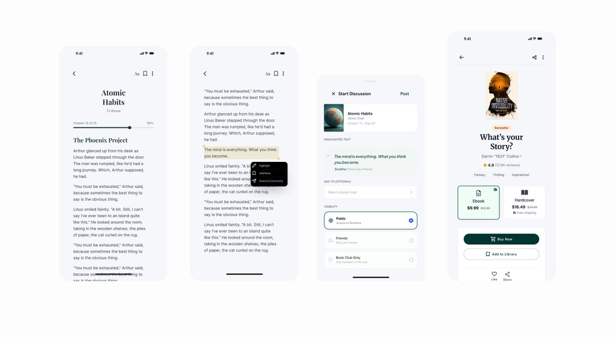 AI_MaNaGit's tweet photo. This week’s design challenge; BookHive designing a better way to discover, buy, read, and share books. https://t.co/aWuE9Q1Hrt