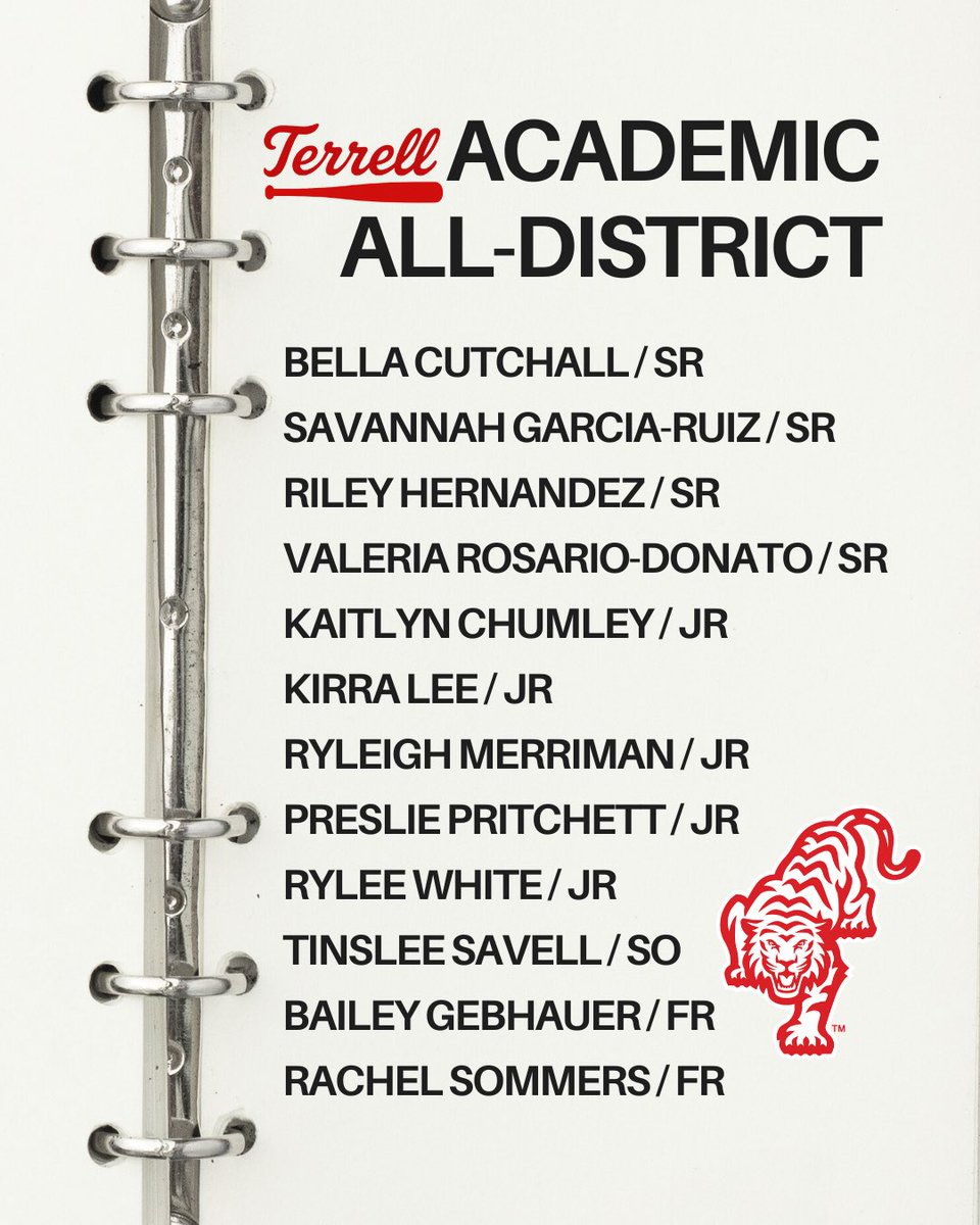 TerrellTigerSB's tweet photo. Most Academic All-District team members in program history! Taking care of business as Student and an Athlete is what it’s all about! 🥎📚 https://t.co/m8ItpUK2ji