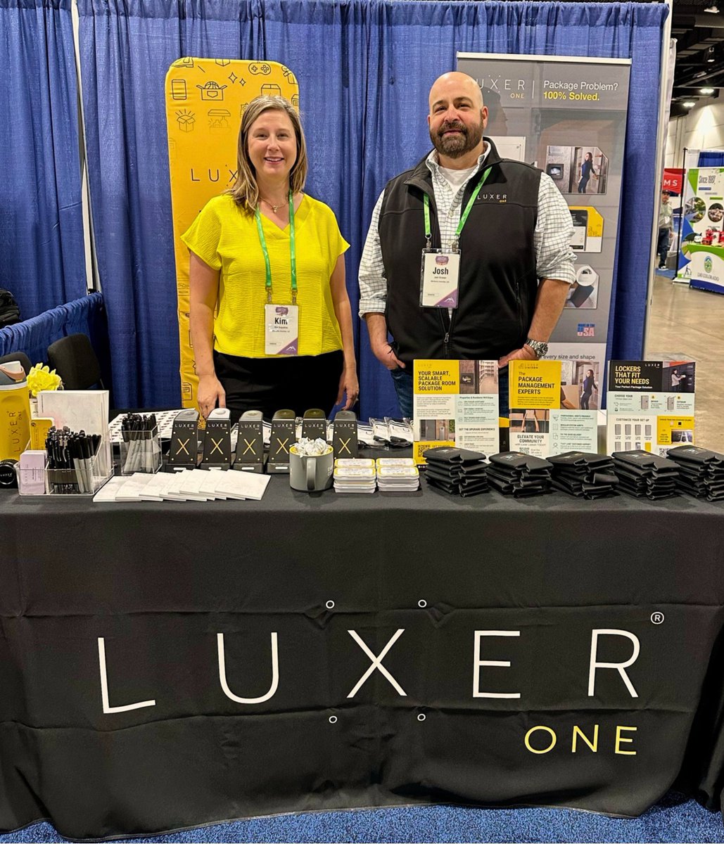 LuxerOne's tweet photo. Great conversations and great company at the 2026 @aamdhq Education Conference and Tradeshow!

We are here with Space Amenities, talking about smarter package management and resident experiences.

If you’re at the show, stop by and say hello! 👋

#AAMD2026 #Multifamily https://t.co/fKH0kuilEu