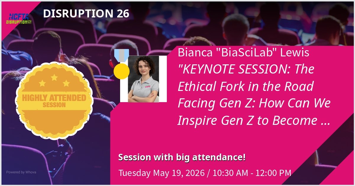 BiaSciLab's tweet photo. I'm proud to announce I will be part of the Keynote Session at NCFTA Disruption this upcoming week! If you're attending, make sure to come say hello👋💜

#ncfta #cybersecurity #conference https://t.co/lAwMm71RMD