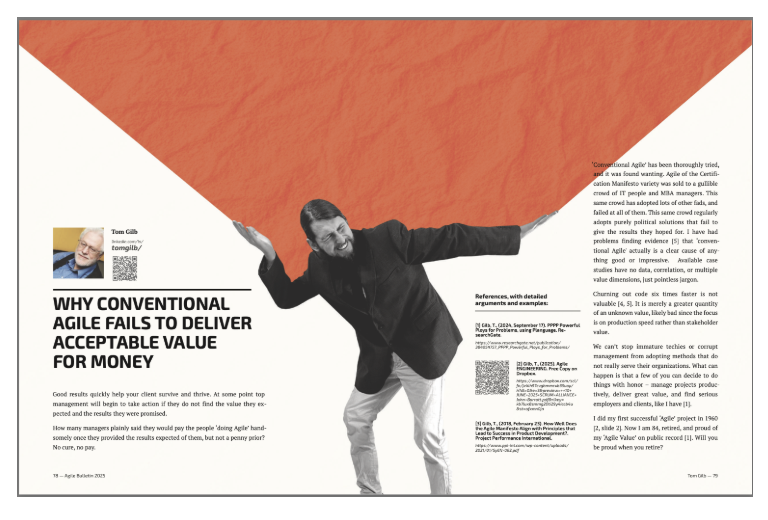 imtomgilb's tweet photo. Why Conventional Agile Fails, to Deliver Acceptable Value for Money

https://t.co/SxPPlTNmhg

20 June 2025 for Agile Bulletin

Full Bulletin; (my paper pages 78-81

https://t.co/6FHQ7wtUsX

My Paper of the week https://t.co/cW9xf3dHAs
