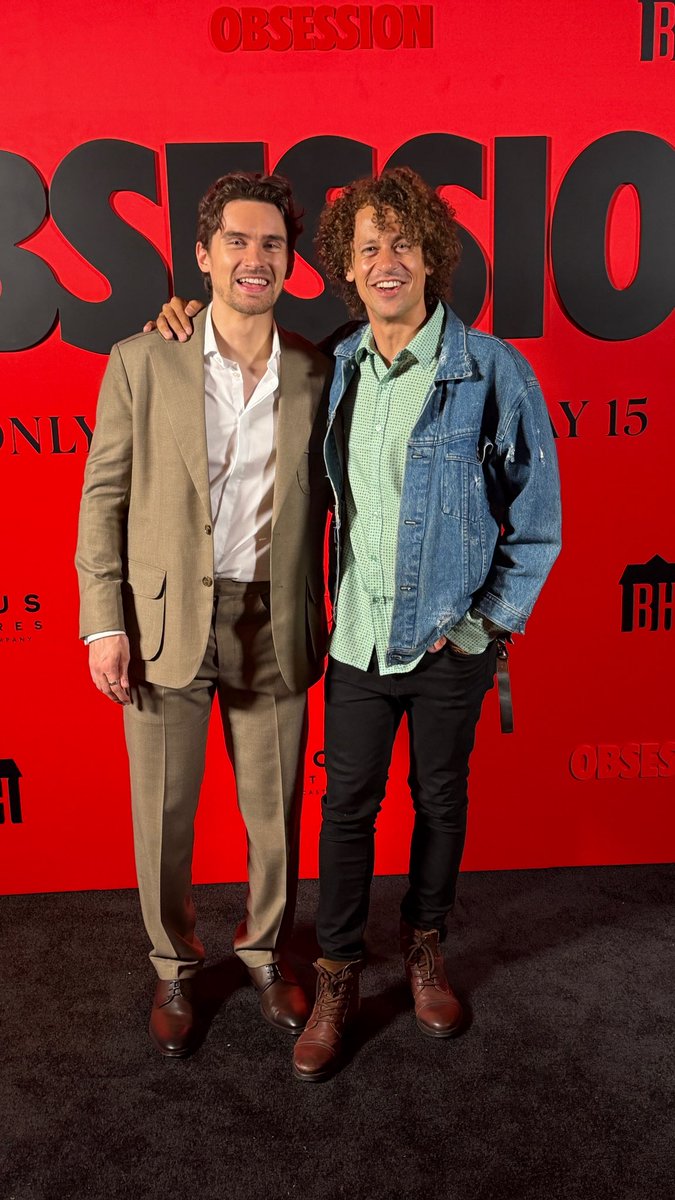 TroyIsAllElite's tweet photo. AEW SICKOS 🤝 OBSESSION 

So grateful to be able to attend the premier of @obsessionmovie this week with one of my dearest friends @MichaelJVO and my husband Jerome Elston Scott.

#bear  #obsessionthemovie #aew #michaeljohnston https://t.co/ENDBvv1BFG