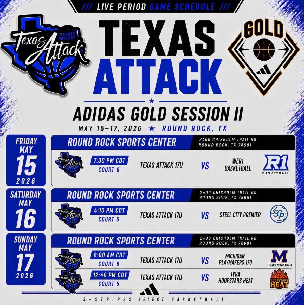 keller_snyder's tweet photo. Keller Snyder/ c/o 2027/ 6’0 PG/ GPA 3.95/ Texas Attack 17U Adidas Gold Session 2-Round Rock, TX
Live Period Schedule Below 👇
#NCAALivePeriod #AdidasGold #TexasAttack
@CoachT_Thayer @GSCoach_Charlie @codyripato4 @CoachMGabler @coachaustinj @CoachBHellstrom @_ZaneGibson https://t.co/1xrOb5kE9Z