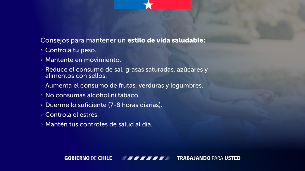 ministeriosalud's tweet photo. En el Día Mundial de la Hipertensión Arterial, te recordamos que un estilo de vida saludable puede ayudar a prevenir este problema de salud que afecta a miles de personas en el mundo. 

🔸Si presentas valores de presión arterial igual o superior a 140/90 mmHg, acude a tu Cesfam más cercano.
