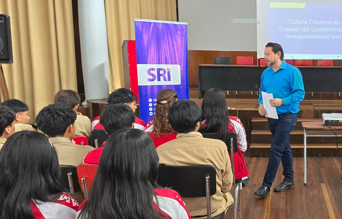SRIoficialEc's tweet photo. #SRIzonal3

Capacitamos a estudiantes de la U. E. Luis A. Martínez de la ciudad de Ambato sobre cultura tributaria con el objetivo de generar conciencia, responsabilidad y compromiso con el país. https://t.co/8q4EvcKCq4