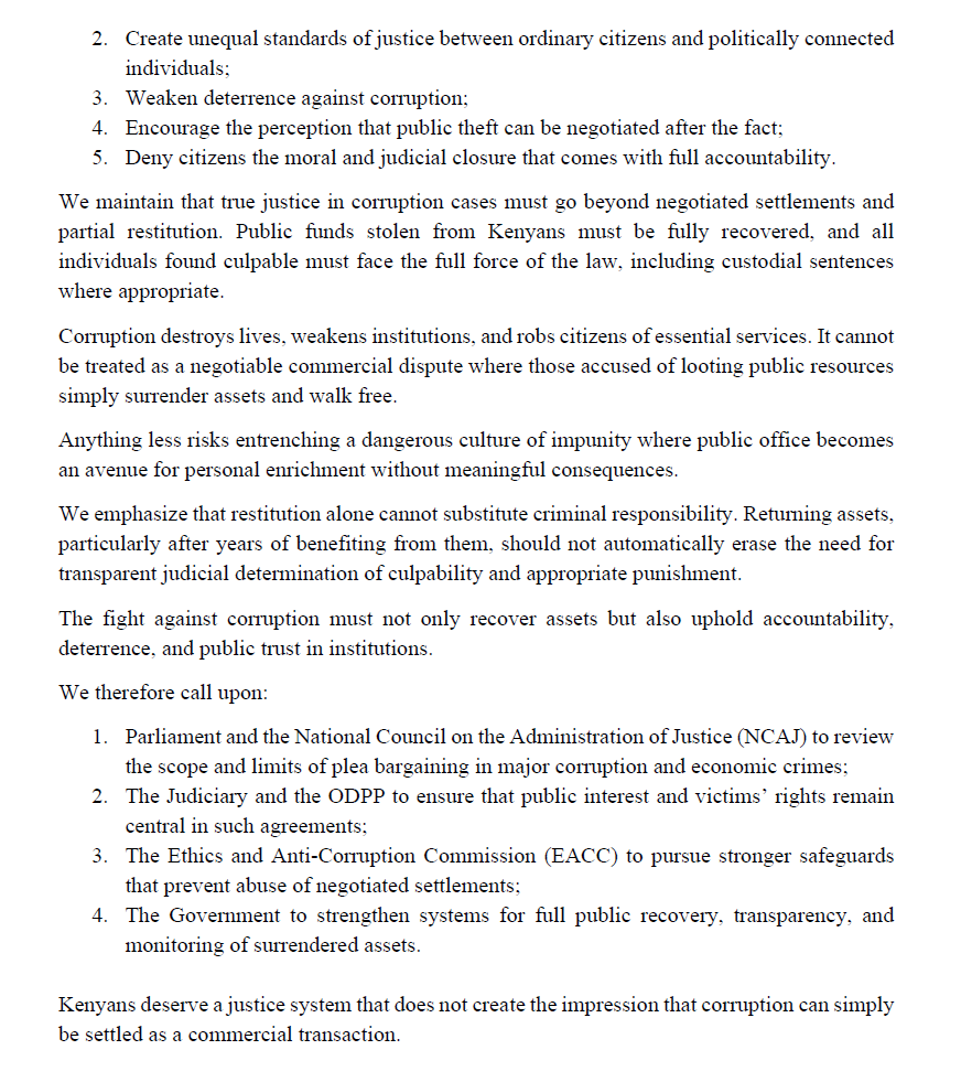 thekhrc's tweet photo. #PressStatement
Today, the anti-corruption court allowed the withdrawal of the Sh73.4 million graft case facing former Migori governor Okoth Obado and his children.
We are concerned and strongly question the precedent being set where individuals accused of plundering public resources are effectively allowed to negotiate their way out of full criminal accountability.