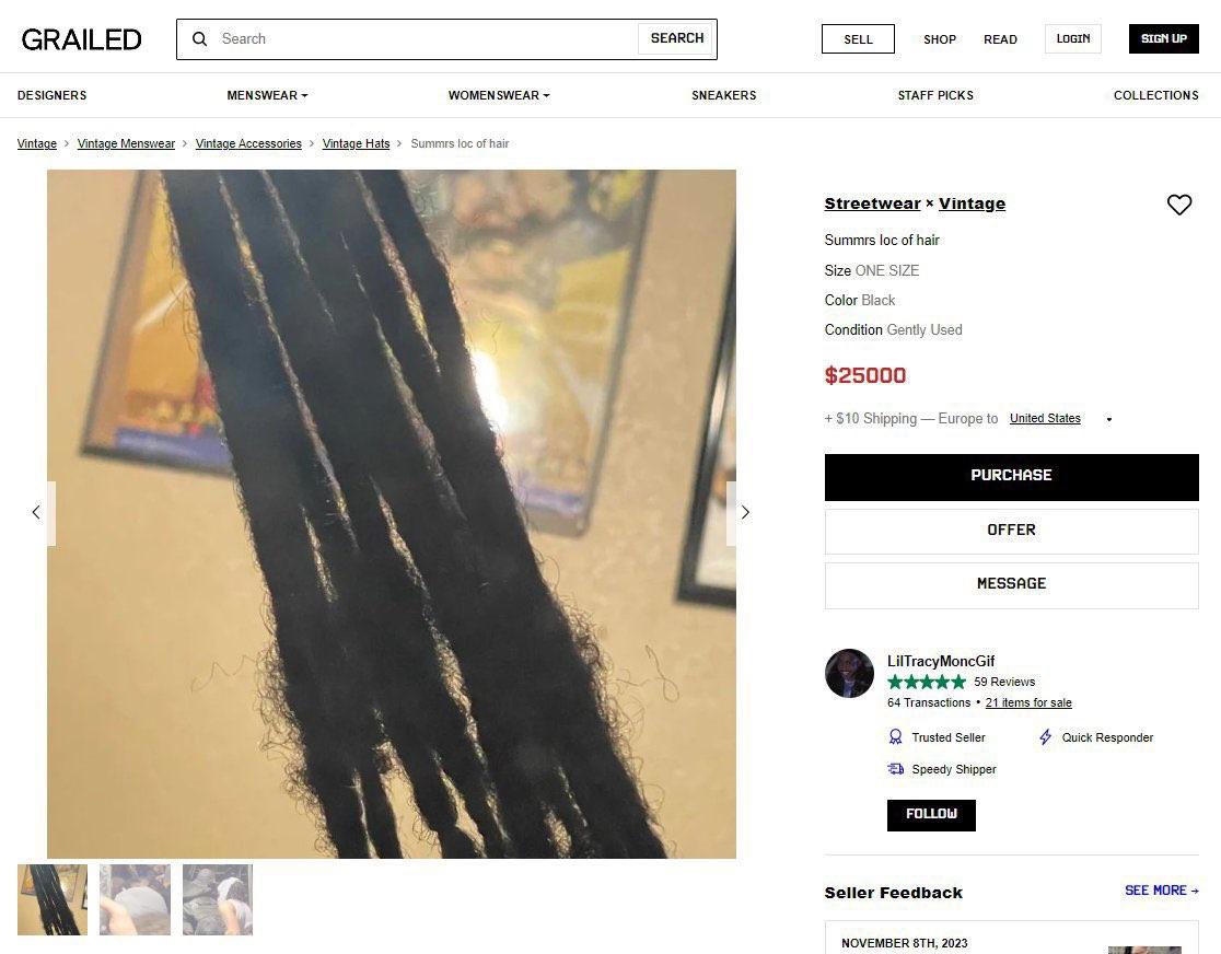 LIR3_soon's tweet photo. throwback to when Summrs’ dreads were stolen from him and sold on GRAILED at the show where HXG jumped him (2023) https://t.co/NiG7iDpToj