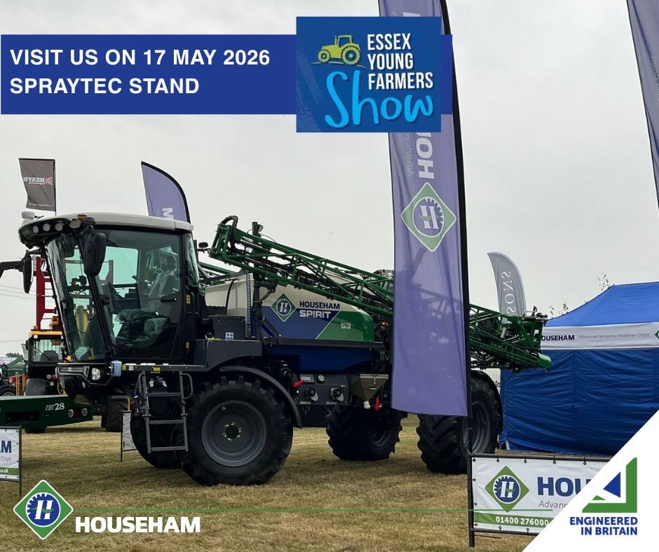 HousehamSprayer's tweet photo. 🚜 We’re at the Essex Young Farmers Show this Sunday!

Come and meet Andy and Ant from Spraytec at Boyton Hall, Roxwell, Chelmsford, Essex, CM1 4LT and chat all things spraying technology and precision farming.

#Househam #Spraytec #EssexYFCShow #AgriTech #FarmingUK https://t.co/wk4j9SnTLB