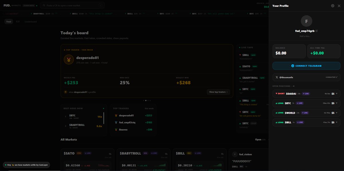 theamanfx's tweet photo. Early believers always win big. 👀
FUD Markets is building something worth watching on SUI ecosystem. 🚀
Don’t sleep on it.
#FUD #SUI #Crypto https://t.co/CpeHrdERgQ