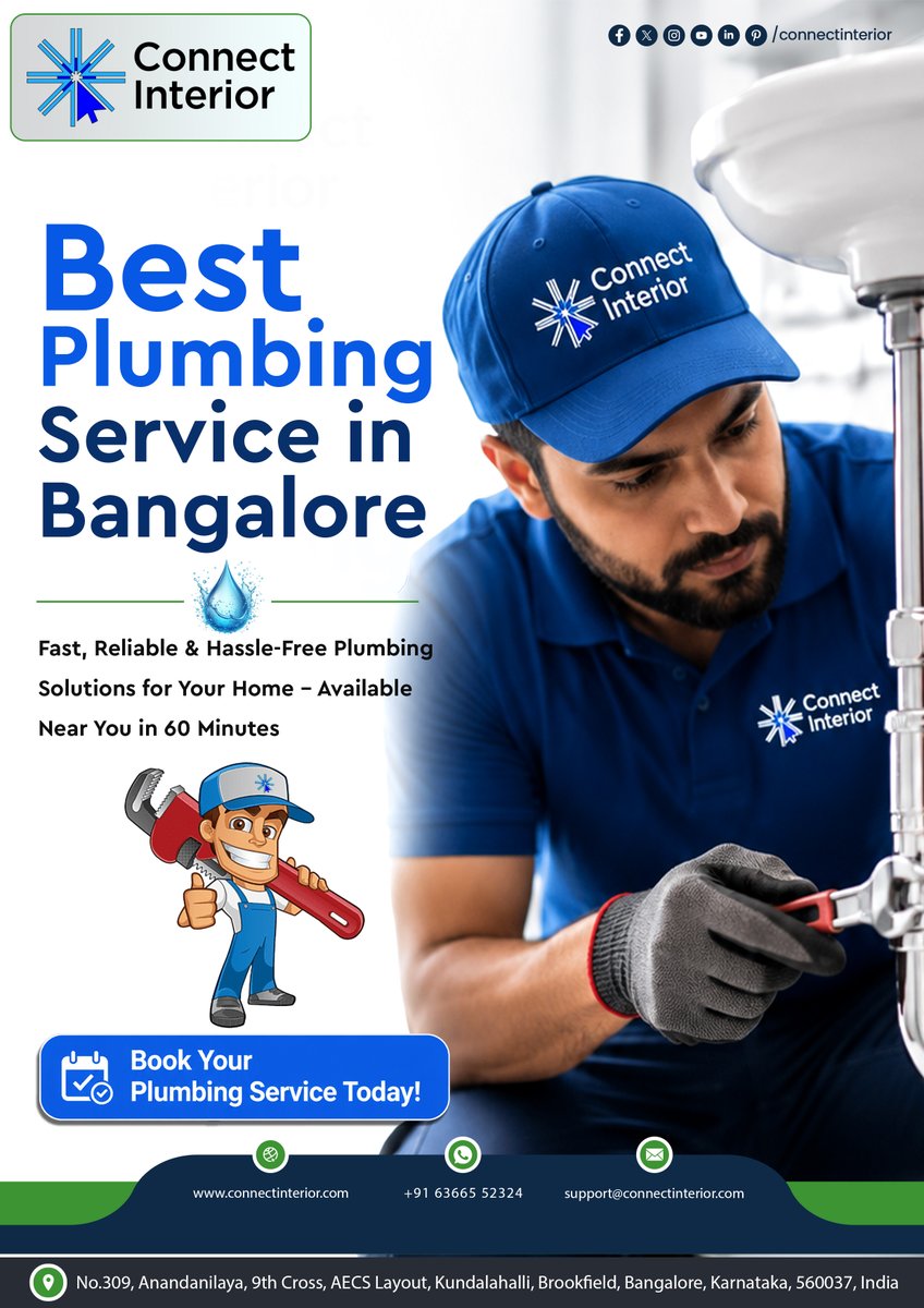 conectinterior's tweet photo. 🚰🔧 Best Plumbing Service in Bangalore 🔧🚰

Need a quick fix at home? We’ve got you covered with fast, reliable, and hassle-free plumbing solutions right near you! 🏠✨

📞 Book Your Plumbing Service Today! Visit- https://t.co/37hzUg2Xis

#BangalorePlumbing #PlumbingService https://t.co/1FpJh0NXal