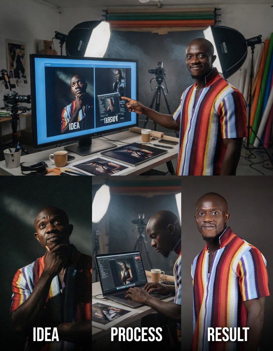 Mideworld11's tweet photo. AI changed the game 👀🔥
IDEA → AI → RESULT.

#AI #AIArt #AIEdit  #Photographer #Portrait #Creative #Visuals #Editing #PhotoEdit #Creator  #Cinematic #ExplorePage #Viral #NaijaCreatives #LagosPhotographer #PhotoEditing #StudioPhotography #VisualStorytelling #BehindTheScenes https://t.co/3FFIXNlmmG