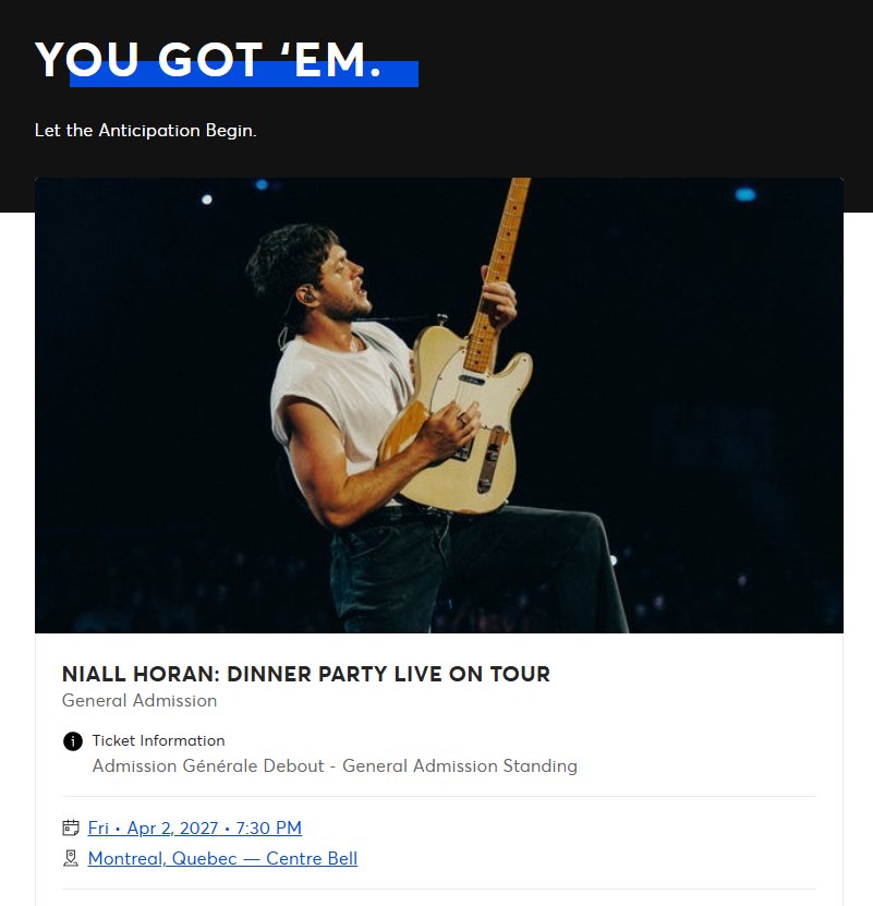 clairealmighty's tweet photo. SEE YOU IN MONTREAL!!!! @NiallOfficial https://t.co/TG187Zu0j6