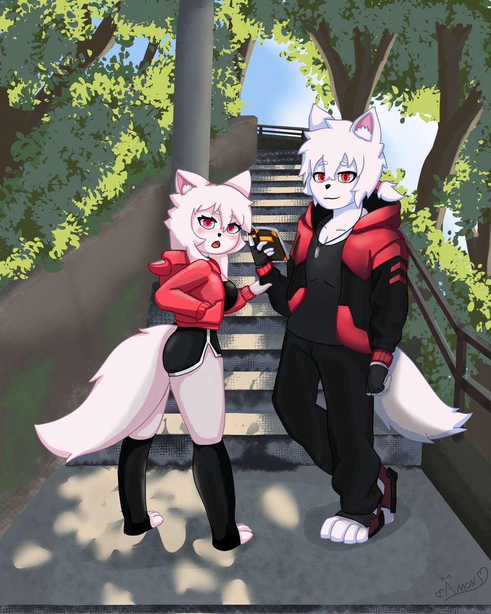 fox_amon's tweet photo. Praticamente irmãos Amoni &amp; Amonra 🦊⚪️
#oc #digitalart #furry https://t.co/Z933Kg8HxR