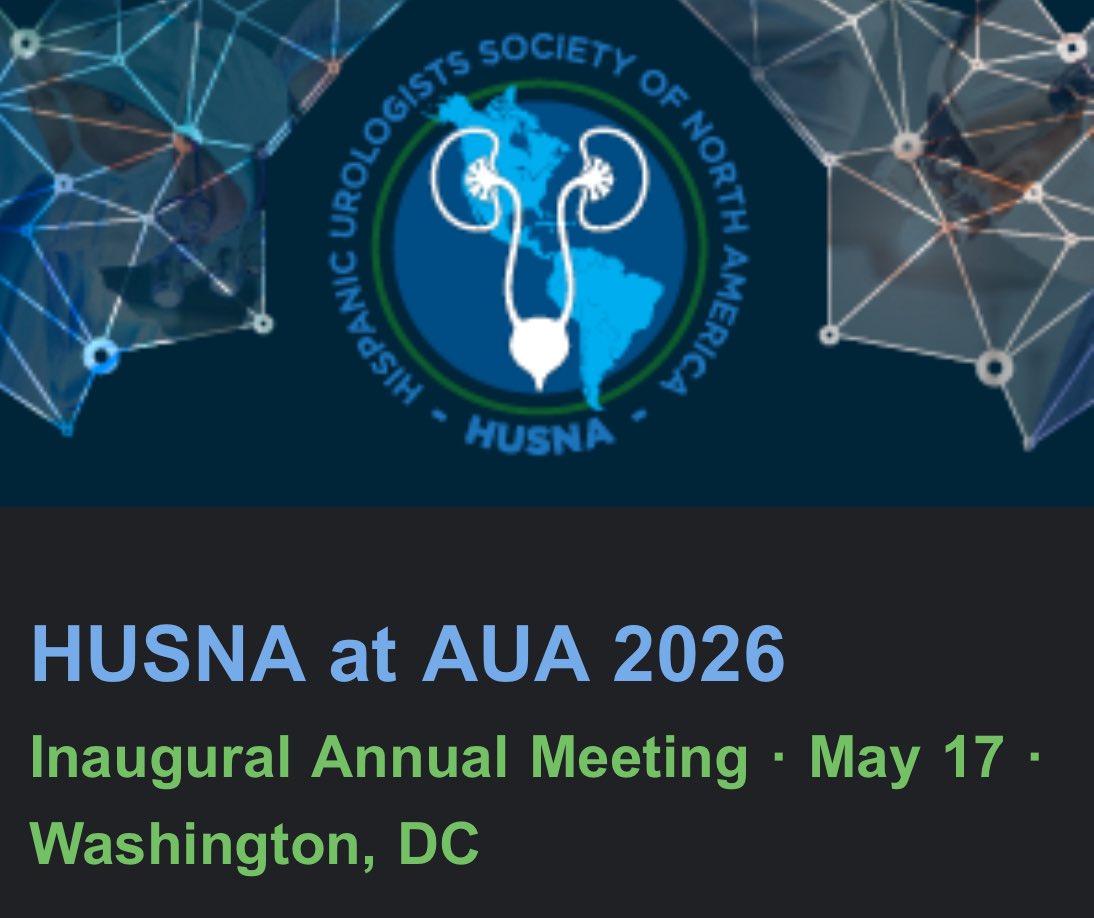 HispanicUroNA's tweet photo. We hope everyone has arrived safely to AUA this year! 

HUSNA will be hosting their Inaugural Annual Meeting this year and you won’t want to miss out!! 

When: May 17, 2026 9-11am 
Where: Room 103A

Looking forward to seeing everyone there including our great group of speakers!! https://t.co/yp5RcM6erJ