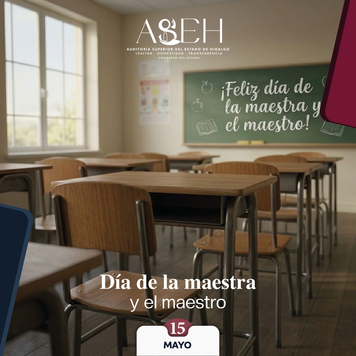 ASEH_Hgo's tweet photo. Hoy reconocemos a quienes educan y forman ciudadanía. 
La educación impulsa valores como la honestidad y la transparencia, esenciales para el buen uso de los recursos públicos.
Desde el órgano de fiscalización en Hidalgo, nos sumamos al reconocimiento.
Mtro. @jorvalverdeASEH https://t.co/cWI0Bqfomj