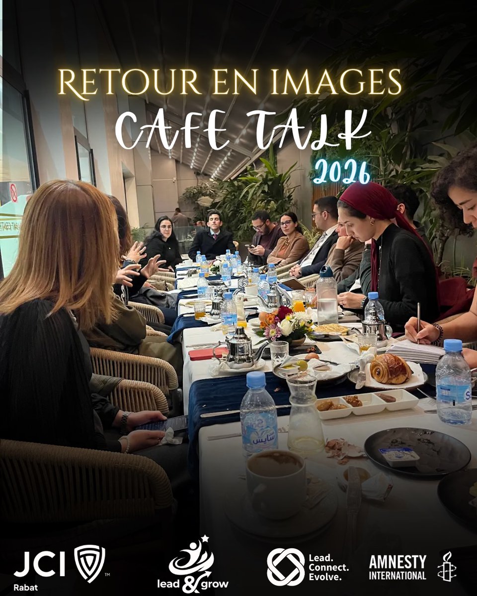 JCI_RABAT_'s tweet photo. Retour en images sur notre Café Talk 2026 ☕✨
Un moment de partage et d’échange marqué par de belles discussions durant ce Ramadan 🌙
Merci à tous les participants ainsi qu’à Amnesty International pour leur soutien 🤝🙌
#JCIRabat #CafeTalk2026 #RamadanVibes #AmnestyInternational https://t.co/RRmsqao61m
