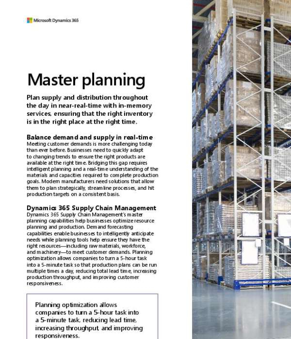 CarnegieJ's tweet photo. Plan smarter with #Dynamics365. ⚙️ Download the datasheet for details on how real-time planning optimization helps ensure the right inventory is always in the right place. @MSDYN365BC https://t.co/6ABWpdAHAW https://t.co/zKKgAyHB7Q