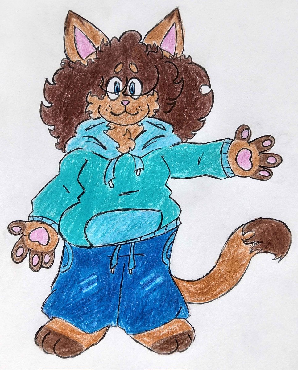 FelixTFeline's tweet photo. Felix Feline (YES that's his real name) 
~/•/~
He/They, Pansexual 
~/•/~
17+ (Depends on Scenario)
~/•/~
He's Timid, Shy, and Stammers all the time, but he's very polite and nice as well as being a total nerd 🩵

Be kind to him❤️‍🩹 

(New Ref for the peeps who want to draw him!) https://t.co/ZCCkoB0gyR