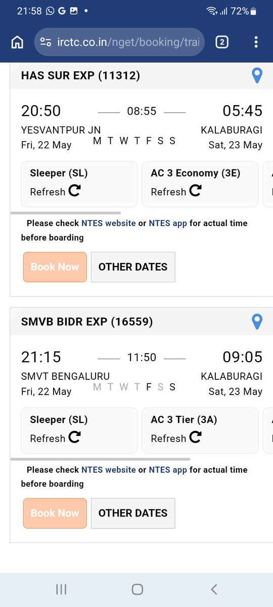 Ss2787's tweet photo. Additional weekend connectivity from Bangalore to Kalburagi &amp; Bidar. On Fridays, Saturdays &amp; Sundays from Bangalore and Saturday, Sunday, Monday from Bidar 
+ Special connection to Kalburagi every Saturday from Bangalore 
@FriendsofBMTC @KARailway @ChristinMP_ .. https://t.co/VLXhCn0MtS
