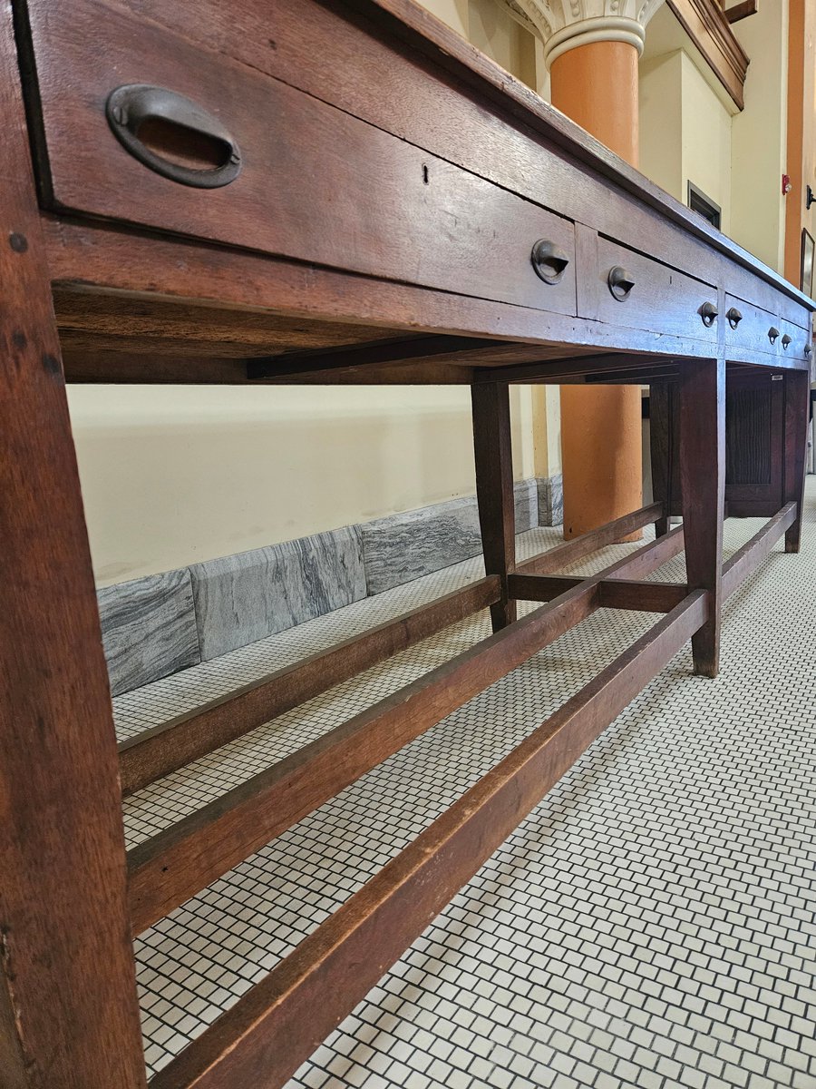 ridetarc's tweet photo. FOR SALE: Historic L&N Railroad Station Ticket Counter 🚂

Own a piece of Louisville railroad history. This antique counter is believed to be an original ticket counter from the historic L&N Railroad Station. A rare architectural and transportation collectible with incredible character and presence.

📏 Dimensions:
• 48" Tall
• 142" ± Long
• 26.5" Deep

Perfect for:
• Restaurants & bars
• Retail spaces
• Historic renovations
• Offices or studios
• Railroad collectors & history enthusiasts

Features beautiful vintage craftsmanship and would make an unforgettable statement piece in any space.

To bid visit: https://t.co/WvZEVi1ClT