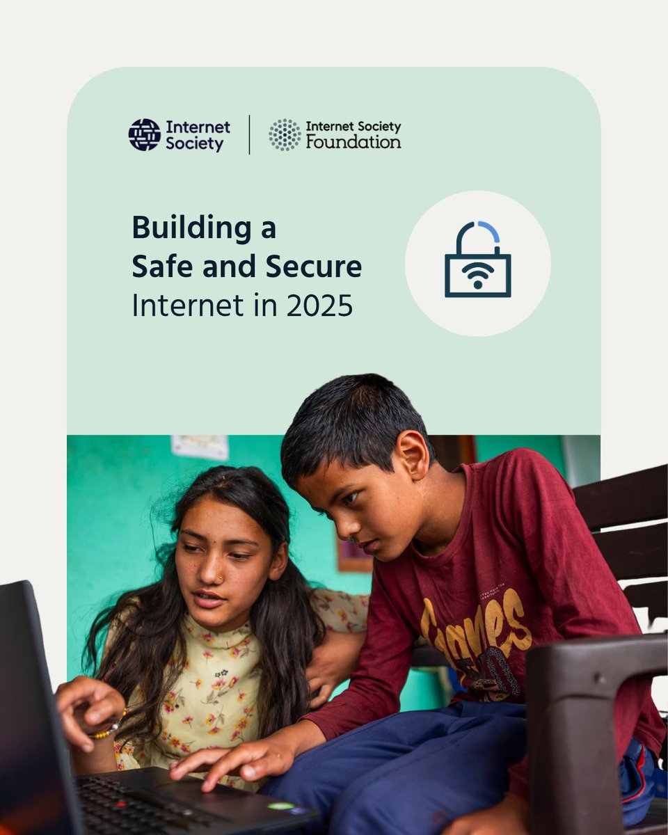 internetsociety's tweet photo. People everywhere deserve an Internet experience that is safe, secure, and protects them online.

In 2025, we prioritized targeted grants, training, and advocacy to amplify the knowledge and resources of our global community, enabling people and communities to navigate the Internet safely.