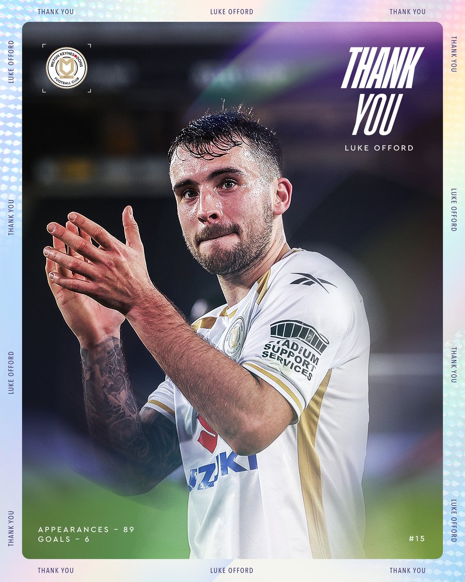 MKDonsFC's tweet photo. #MKDons would like to extend a massive thank you to all First Team players departing the club 🤍

Every individual has contributed to the Dons securing promotion, whether on or off the pitch 🙌

All of us at Stadium MK wish all players the very best for their futures 🤝

All the information is at https://t.co/NkyB7ivN9J 📝

(1/3)

#COYD