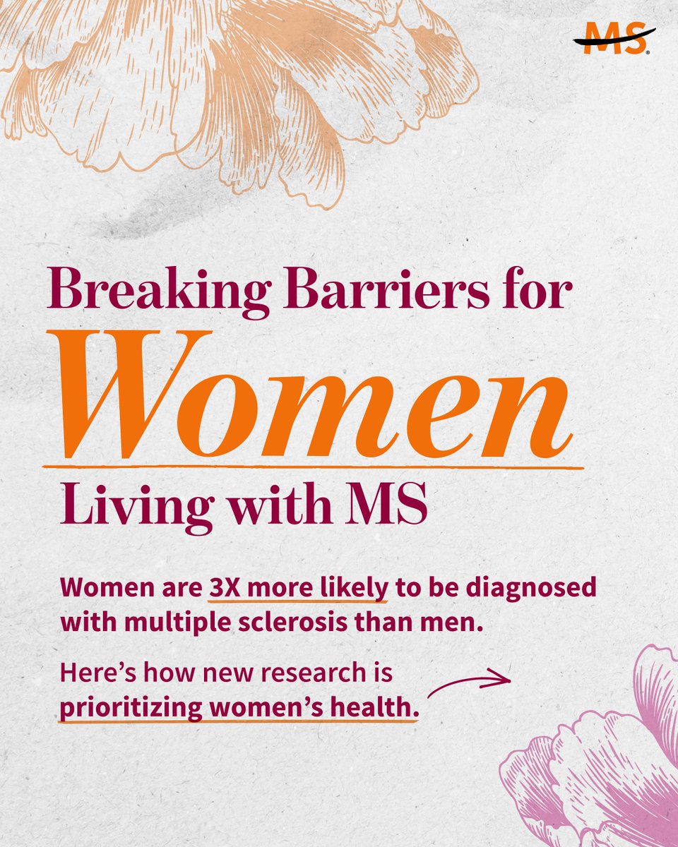 mssociety's tweet photo. Women are diagnosed with MS 3x more often than men, yet research guiding their care remains limited. The National MS Society is funding 11 new studies focused on menopause, pregnancy, immune response and more to help close critical gaps in women’s MS care. https://t.co/yo1lPEuCBk https://t.co/EKJ0gftIYE
