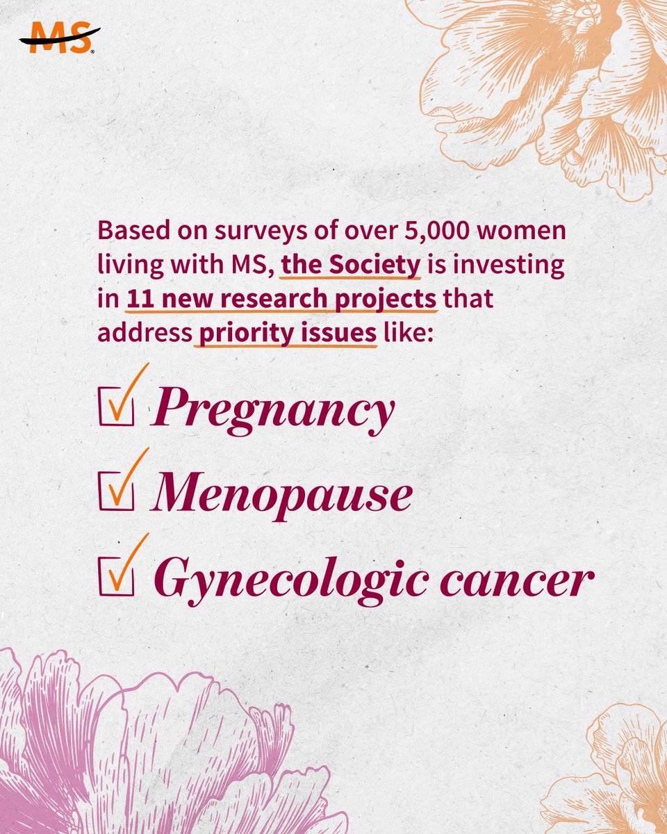 mssociety's tweet photo. Women are diagnosed with MS 3x more often than men, yet research guiding their care remains limited. The National MS Society is funding 11 new studies focused on menopause, pregnancy, immune response and more to help close critical gaps in women’s MS care. https://t.co/yo1lPEuCBk https://t.co/EKJ0gftIYE