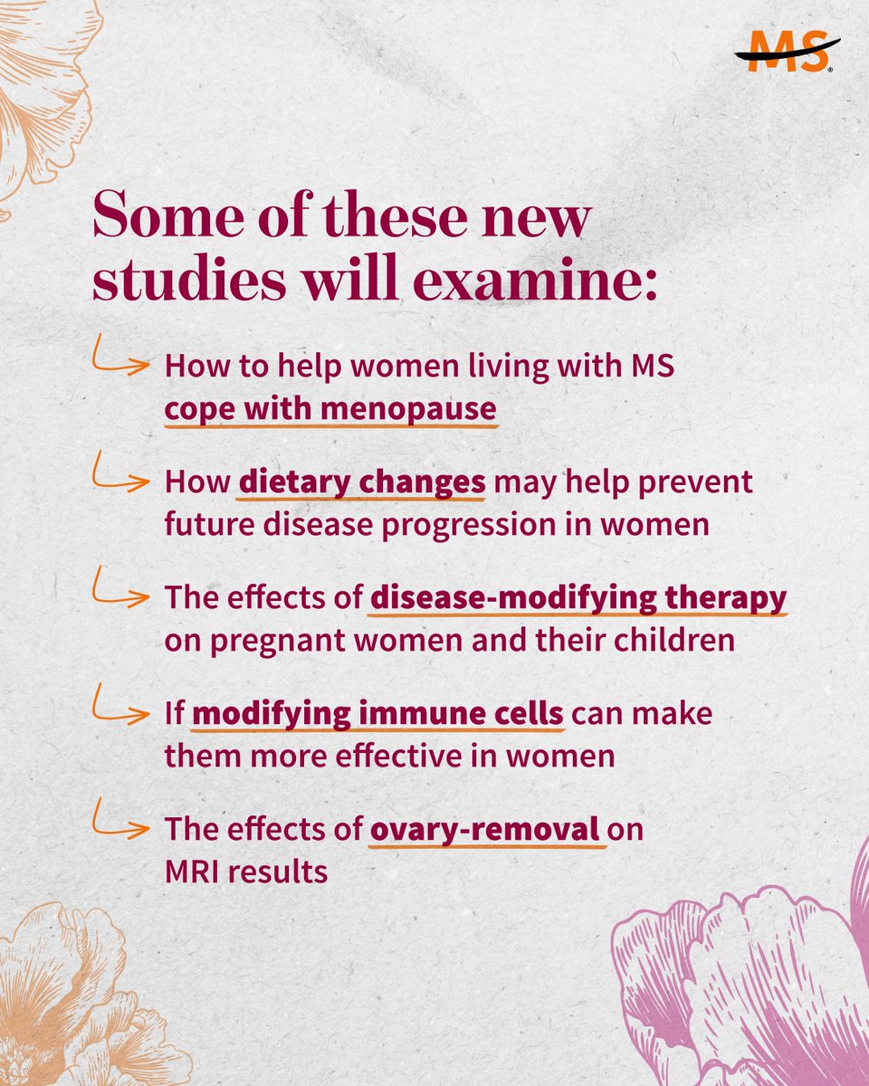 mssociety's tweet photo. Women are diagnosed with MS 3x more often than men, yet research guiding their care remains limited. The National MS Society is funding 11 new studies focused on menopause, pregnancy, immune response and more to help close critical gaps in women’s MS care. https://t.co/yo1lPEuCBk https://t.co/EKJ0gftIYE