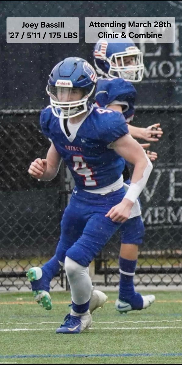 CoachChaim_BAT's tweet photo. 2 more DAWGS signed up for the WR/DB Compete Clinic tomorrow in Newton (2-430 pm).

@CarterGilmore0 WR from @WPIFootball - talented local athlete who joined the program this winter.

@JoeyBassill08 a regular in our program.  Joey has been very consistent this winter and has great grown across all facets of his game.  He's an athlete who plays WR/DB/RB and on special teams!

Can't wait to see how these guys do in a very competitive clinic tomorrow!