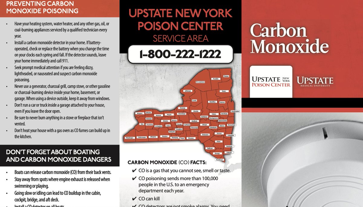 UpstatePoison's tweet photo. Check out our carbon monoxide safety brochure: https://t.co/8Z7IZSDS3W

Stay safe from #carbonmonoxide at home and on boats! https://t.co/1JRiyj7XsT