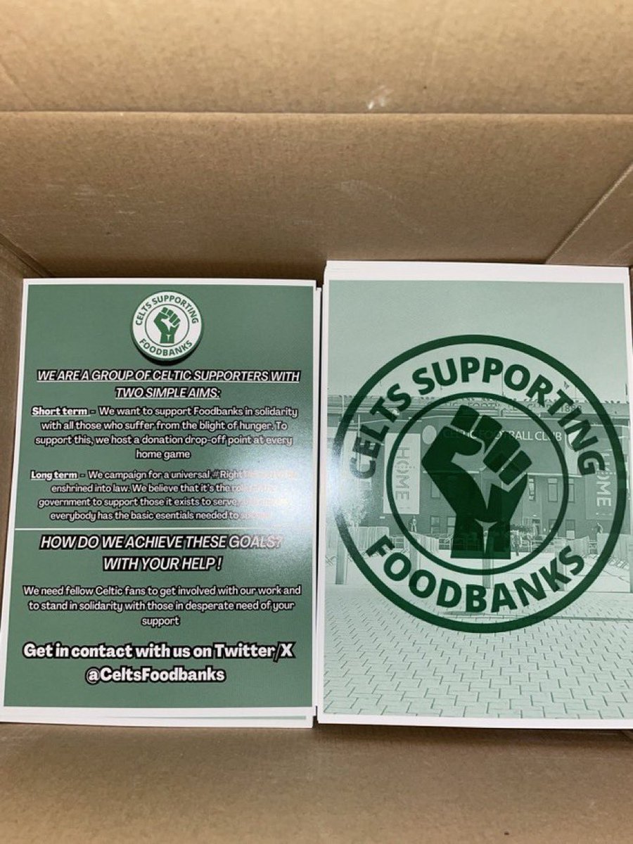 CeltsFoodbanks's tweet photo. Tomorrow’s the last game of the season, a title decider ! 🏆

There won’t be a collection but our volunteers will be about Saturday morning before KO distributing our leaflets to recruit more celts to join our cause for next season 💪🏽⚽️

#SolidarityNotCharity https://t.co/7AF55pFpPl
