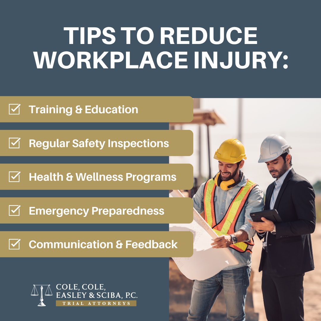 CCESLaw's tweet photo. A safe workplace starts with prevention.

From proper training to regular safety inspections, taking proactive steps can help reduce the risk of workplace injuries and protect employees on the job.

If you’ve experienced a workplace injury, learn more:
🔗 https://t.co/mjczNKGP5U https://t.co/T8cSZULQHM