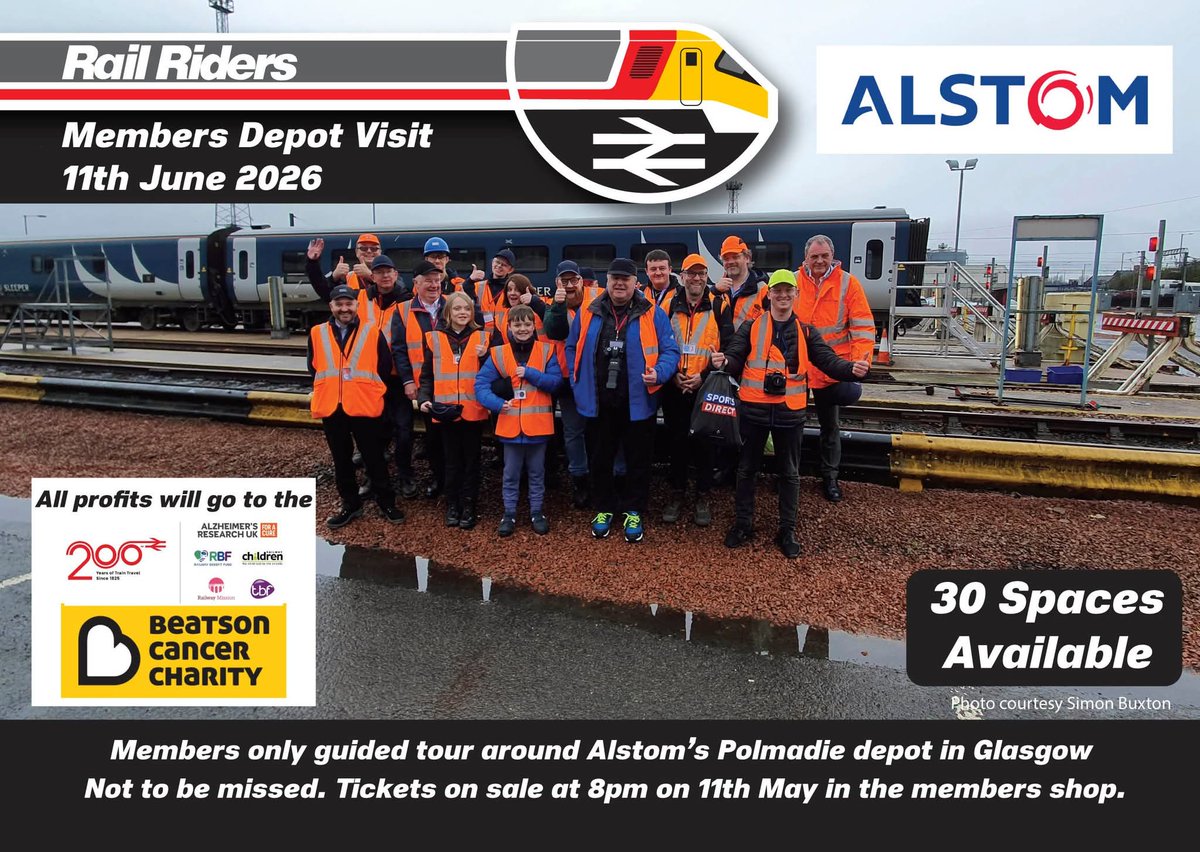 RidersRail's tweet photo. Our members only Polmadie depot visit on the 11th June  is now on sale in the members shop area of our website.

Don't miss out on this visit. https://t.co/hGVAsGqA9c