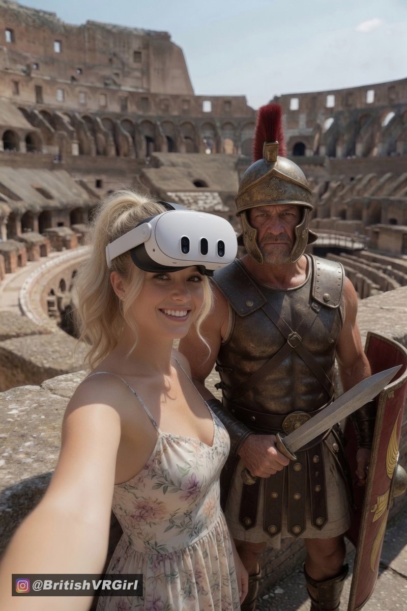 BritishVRGirl's tweet photo. Getting out and about with my Meta Quest 3.  I was getting a few funny looks from other tourists.  It takes time to get used to being stared at by strangers. https://t.co/j7fi9BBjx5