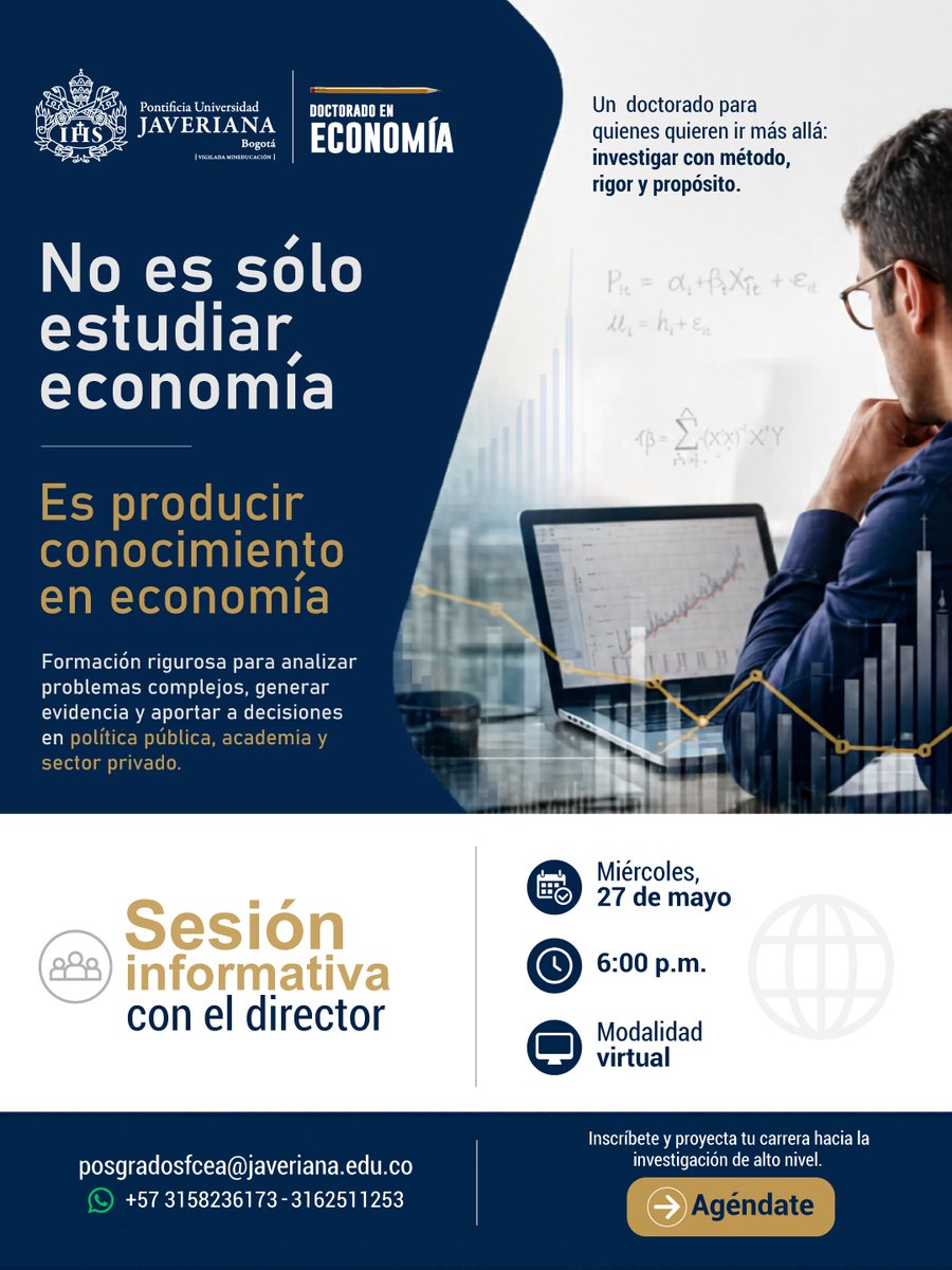 FCEAJaveriana's tweet photo. La investigación también transforma realidades.  

Conoce el Doctorado en Economía y descubre un programa enfocado en investigación, análisis económico e impacto social.  

🔗 Inscríbete aquí: https://t.co/VLcF3wEjfw 

#DoctoradoPUJEconomia https://t.co/psedXKtYso