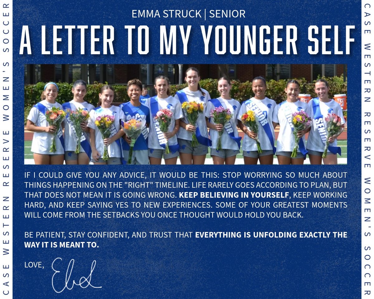 CWRUWSoc's tweet photo. This series will highlight all of our graduating players as we head into graduation weekend. Special thanks to Sophomore, Ellie Palaian for spearheading this. https://t.co/0kH7bAbnsv