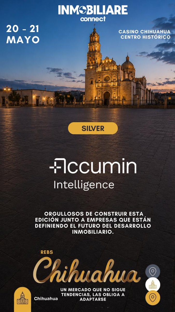 TINSAMEXICO's tweet photo. El próximo 21 de mayo, Justino Moreno, Head of Accumin Intelligence México, estará presente en REBS #Chihuahua, evento organizado por @INMOBILIARE .

En esta participación compartirá un análisis sobre: El mercado residencial en Chihuahua, un nuevo polo de desarrollo. Inteligencia inmobiliaria en vivienda”, una conversación clave para entender hacia dónde evoluciona el mercado inmobiliario en la región.

Consulta más información en el siguiente link https://t.co/QEieWl4faW